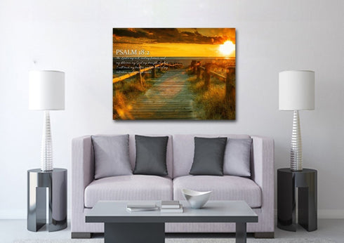 Psalm 18:2 The Lord is my Rock Canvas Wall Art Print