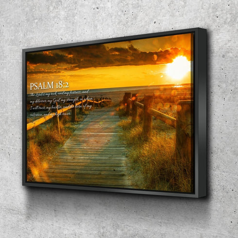 Psalm 18:2 The Lord is my Rock Canvas Wall Art Print