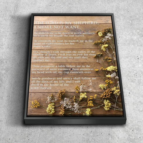 #2 Flowers on a Box & Psalm 23 The Lord is my Shepherd Canvas Print