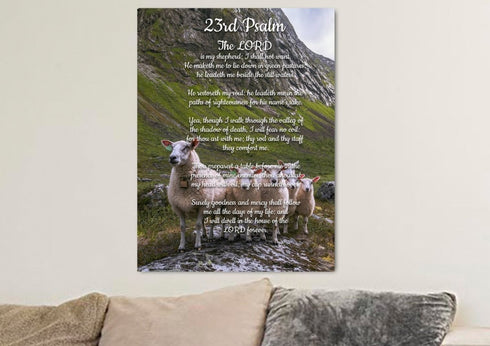 #2 Flock of Sheep & Psalm 23 The Lord is my Shepherd Canvas Print