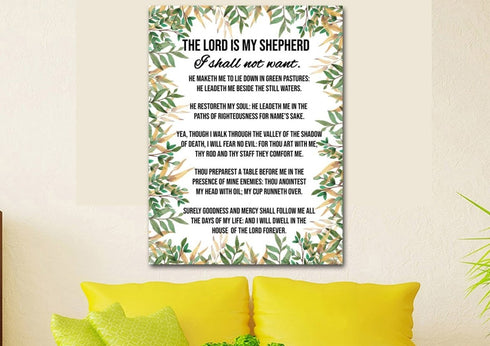 Psalm 23 #5 The Lord is my Shepherd Canvas Wall Art Print