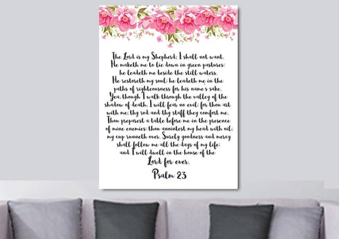 Psalm 23 #7 The Lord is my Shepherd Canvas Wall Art Print