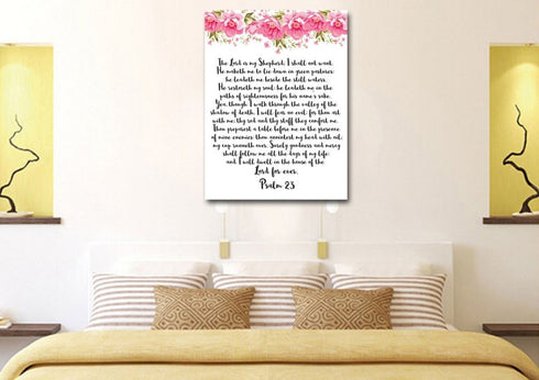 Psalm 23 #7 The Lord is my Shepherd Canvas Wall Art Print