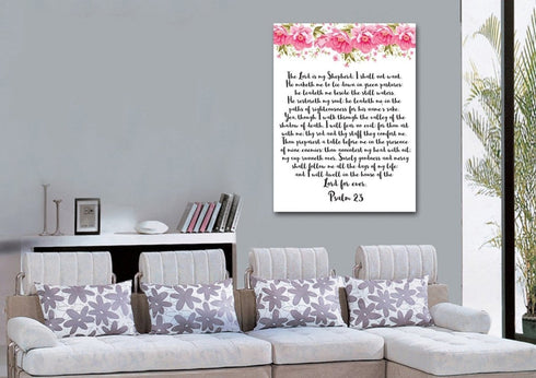 Psalm 23 #7 The Lord is my Shepherd Canvas Wall Art Print