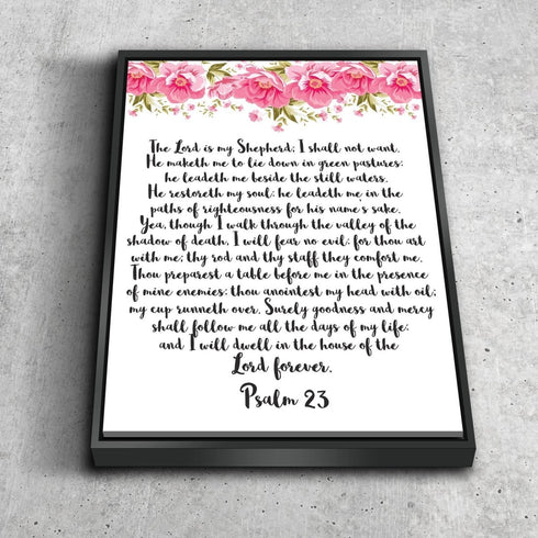 Psalm 23 #7 The Lord is my Shepherd Canvas Wall Art Print