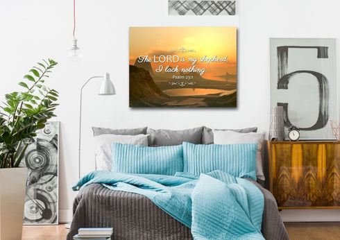 Psalm 23:1 The Lord is my Shepherd Canvas Wall Art Print