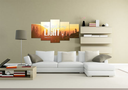 Psalm 27:1 The Lord is my Light Canvas Wall Art Print