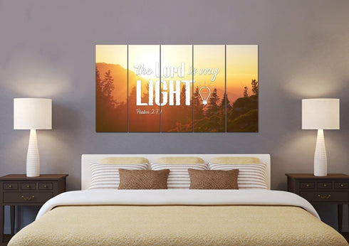 Psalm 27:1 The Lord is my Light Canvas Wall Art Print