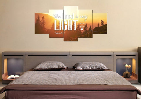 Psalm 27:1 The Lord is my Light Canvas Wall Art Print