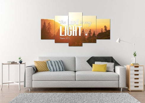 Psalm 27:1 The Lord is my Light Canvas Wall Art Print