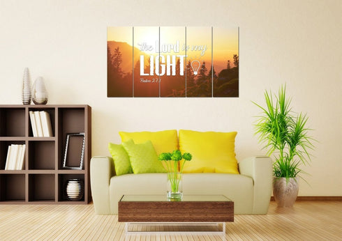 Psalm 27:1 The Lord is my Light Canvas Wall Art Print