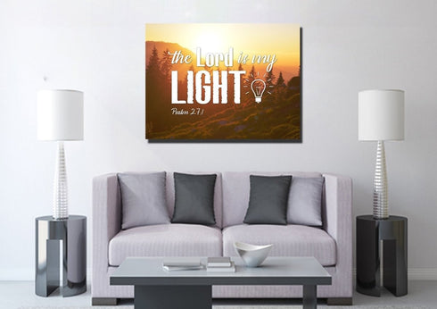 Psalm 27:1 The Lord is my Light Canvas Wall Art Print