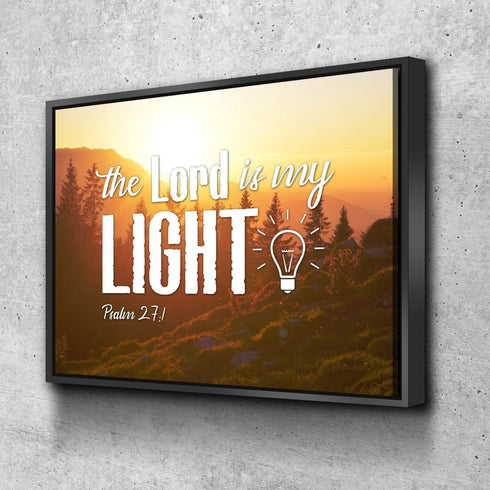 Psalm 27:1 The Lord is my Light Canvas Wall Art Print