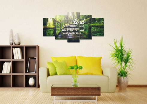 Psalm 27:14 Canvas Wall Art Print