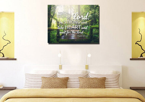 Psalm 27:14 Canvas Wall Art Print