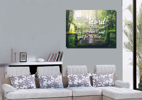 Psalm 27:14 Canvas Wall Art Print
