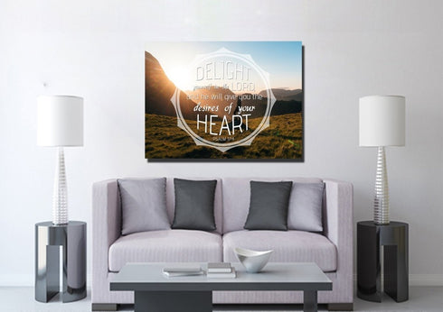 Psalm 37:4 Delight Yourself in the Lord Canvas Wall Art Print