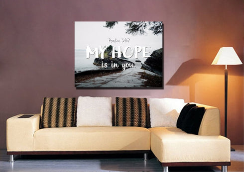 Psalm 39:7 My Hope is in You Lord Canvas Wall Art Print