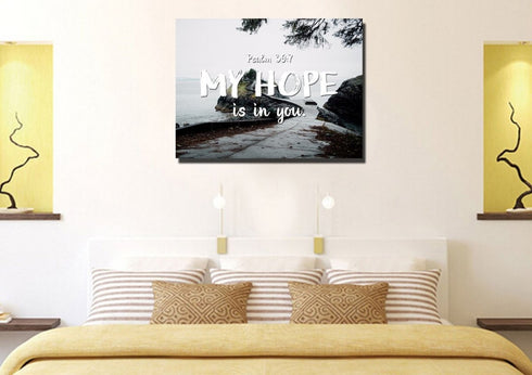 Psalm 39:7 My Hope is in You Lord Canvas Wall Art Print