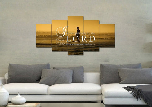 Psalm 40:1 I waited patiently for the Lord Canvas Wall Art Print