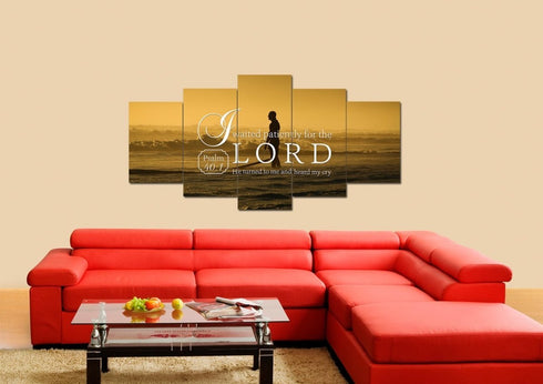 Psalm 40:1 I waited patiently for the Lord Canvas Wall Art Print