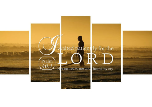 Psalm 40:1 I waited patiently for the Lord Canvas Wall Art Print