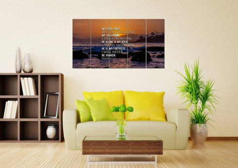Psalm 62:1-2 Canvas Wall Art Print