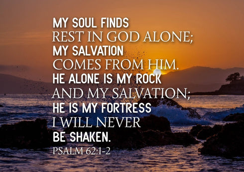 Psalm 62:1-2 Canvas Wall Art Print