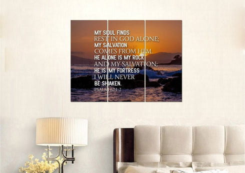 Psalm 62:1-2 Canvas Wall Art Print