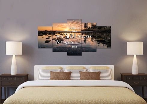 Psalm 63:1 My Soul Thirsts for you Canvas Wall Art Print