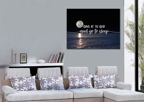 Quiet Sea #4 Give it to God and Go to Sleep Sign, Wall Art & Decor