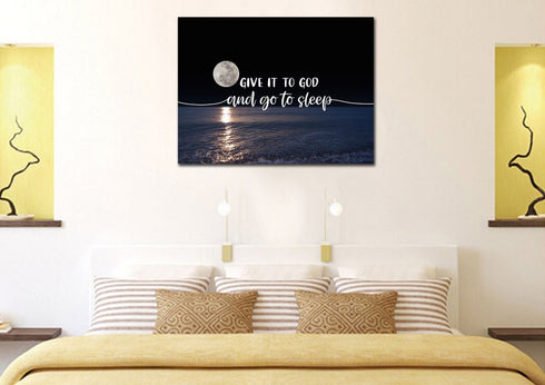 Quiet Sea #4 Give it to God and Go to Sleep Sign, Wall Art & Decor
