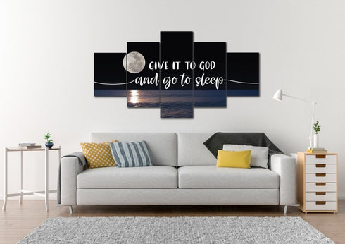 Quiet Sea #4 Give it to God and Go to Sleep Sign, Wall Art & Decor