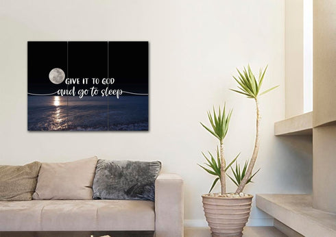 Quiet Sea #4 Give it to God and Go to Sleep Sign, Wall Art & Decor