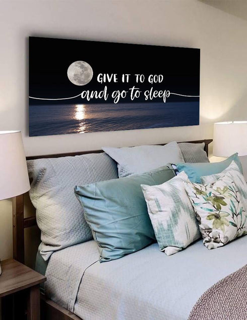 Quiet Sea #4 Give it to God and Go to Sleep Sign, Wall Art & Decor