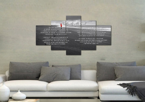 Red Jacket #12 Footprints in the Sand Wall Art & Decor