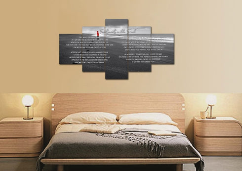 Red Jacket #12 Footprints in the Sand Wall Art & Decor