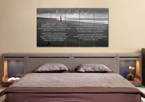 Red Jacket #12 Footprints in the Sand Wall Art & Decor