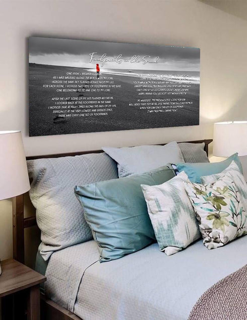 Red Jacket #12 Footprints in the Sand Wall Art & Decor