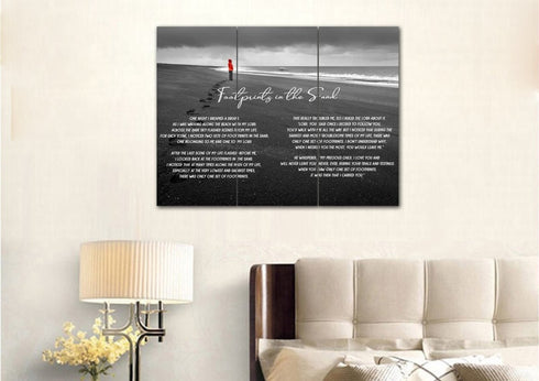 Red Jacket #12 Footprints in the Sand Wall Art & Decor