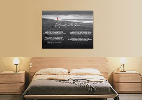 Red Jacket #12 Footprints in the Sand Wall Art & Decor