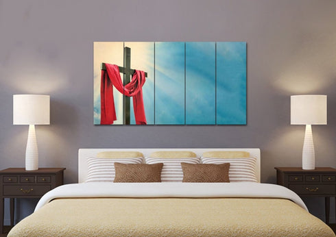 Red Robe around Cross #31 Canvas
