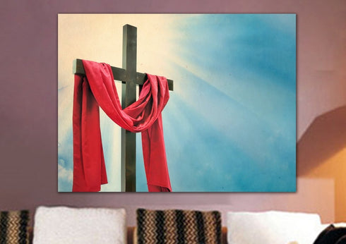 Red Robe around Cross #31 Canvas