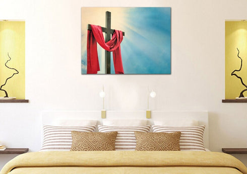 Red Robe around Cross #31 Canvas