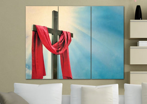 Red Robe around Cross #31 Canvas