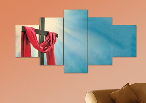 Red Robe around Cross #31 Canvas