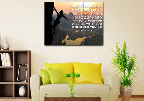 Rock Climber #13 Joshua 1:9 Be Strong and Courageous Wall Art