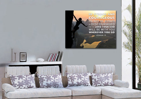 Rock Climber #13 Joshua 1:9 Be Strong and Courageous Wall Art