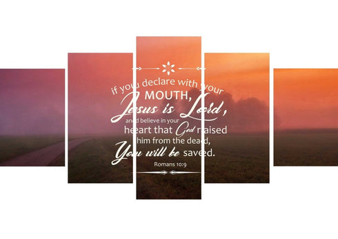Romans 10:9 Canvas Wall Art Print