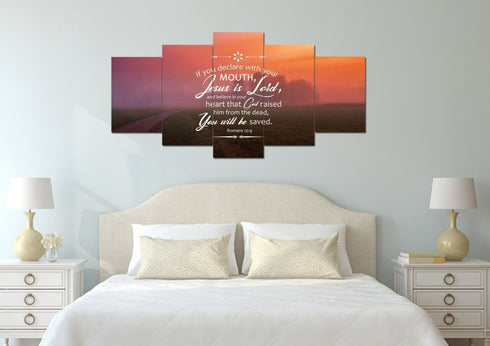 Romans 10:9 Canvas Wall Art Print